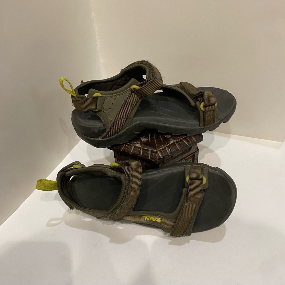 Teva Boys Green Grey Adjustable Strap Sports Sandals Size 3